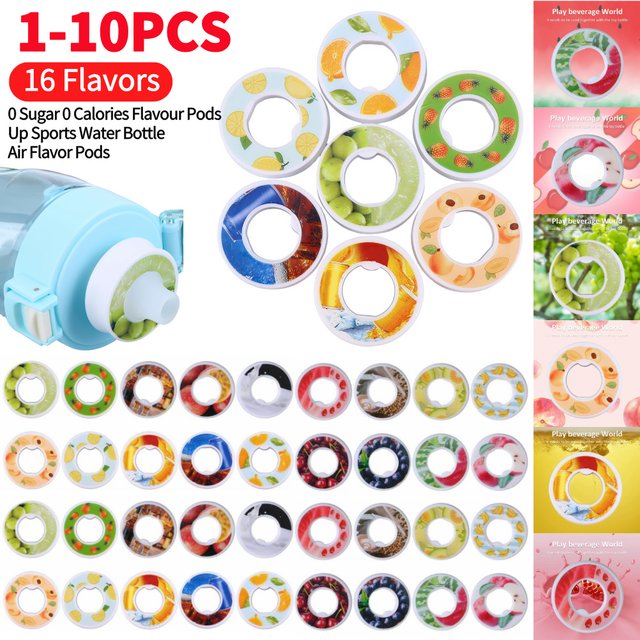 1-10 pièces dosettes parfumées arôme dosette Air parfum saveur de fruits dosette 0 sucre vers le haut bouteille d'eau de sport dosette de saveur d'air pour bouteille de boisson