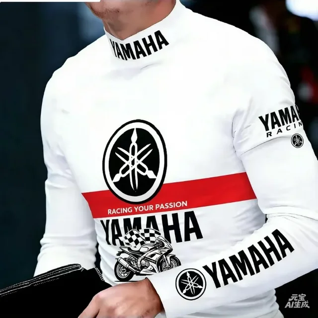 Yamaha Men's High-Neck Long-Sleeved Shirt for 2026, Cool and Dry, Sunscreen Sports Running and Fitness Top