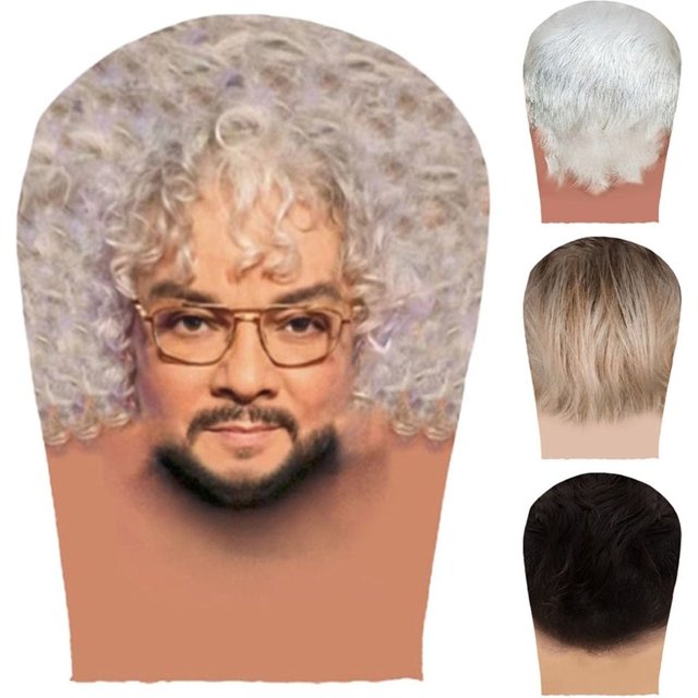 COS Double-sided Printing 3D Full Face Mask Sunscreen Funny Elastic Mesh Mask Headgear Celebrity Face Head Mask