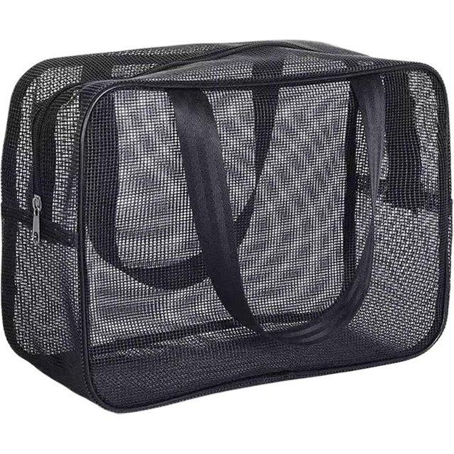 Collapsible Mesh Shower Storage Bag Caddy Tote Makeup Bag Large Capacity Portable Travel Toiletry Swimming Bag
