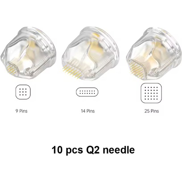 Q2 Titanium needle Derma Stamp Cartridge 10 pcs Bio Pen Q2 Head 9 pin 14 pin 25 pin Needle For Skin Care Hair Growth