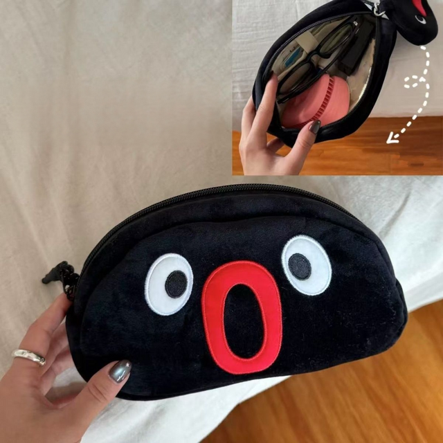New Penguin Pencil Box Cartoon Cute Large Capacity Plush Student Office Stationery Cosmetics Zipper Storage Bag