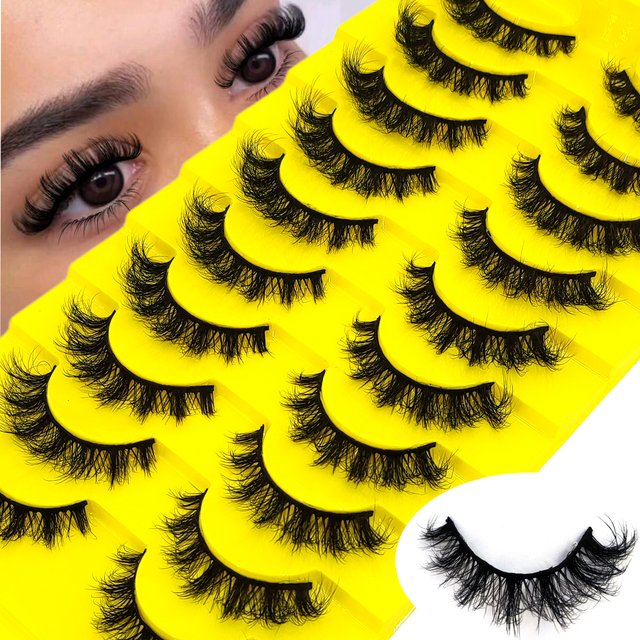 New 10 pairs of artificial mink eyelashes 3D dramatic false eyelashes handmade fluffy eyelashes natural eyelash extension makeup