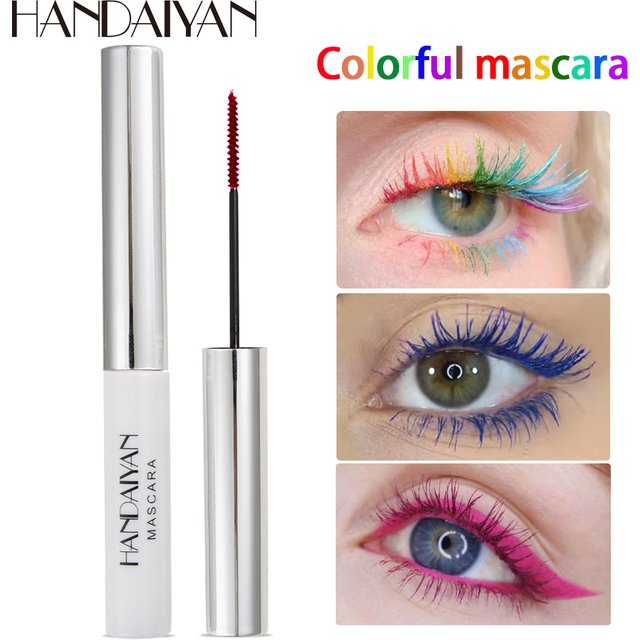 Mascara coloré pour les yeux, cils imperméables, violet, bleu, rouge, blanc, noir, charmant, longue