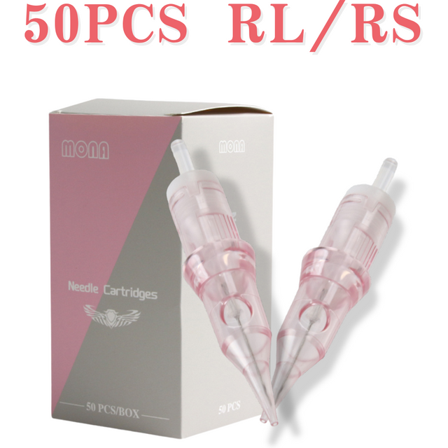 50PCS Tattoo Cartridges Eyebrow Liner Permanent Micropigmentation Makeup Tattoo Needles With Membrane For Artists RL RS 0.3MM