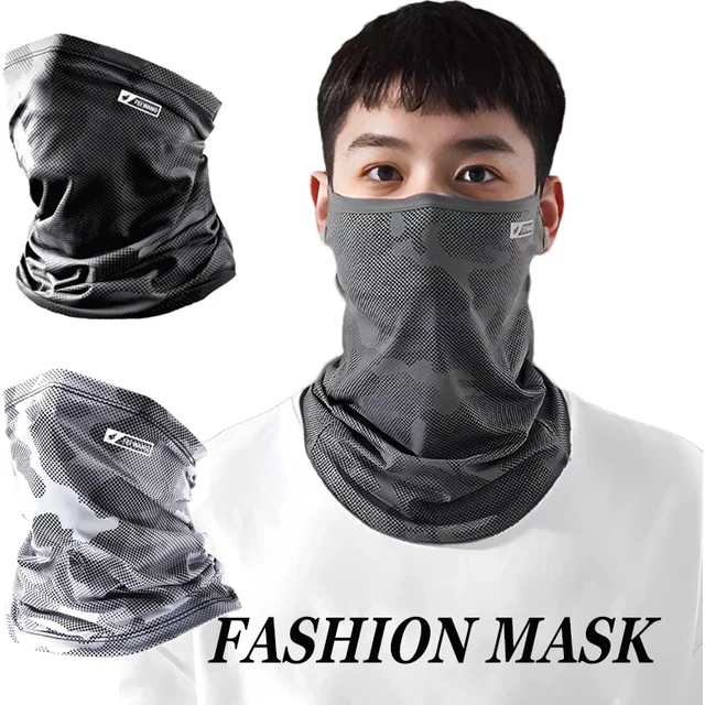 Summer Sunscreen Ice Silk Mask Neck Gaiter UV Protection Face Cover Sunscreen Face Mask Outdoor Cycling Sun Protection Masks