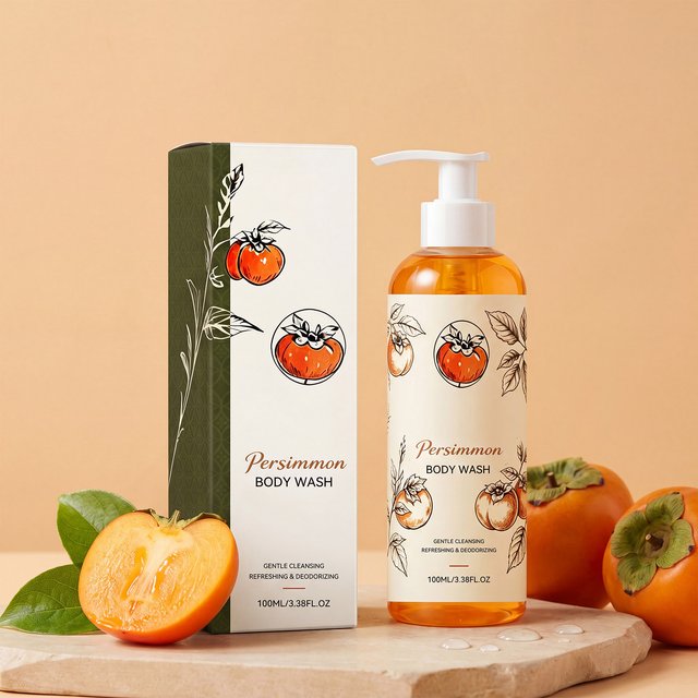 Persimmon Body Wash Gentle Cleansing Skin Care Deep Hydrating Shower Gel Moisturizing Refreshing For All Skin Types Bath Fluid
