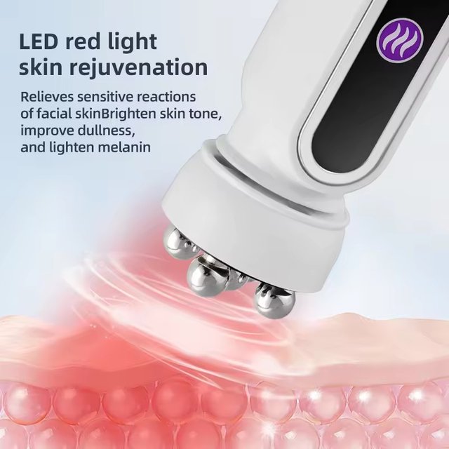 Micro Facial Massager EMS LED Phototherapy Rotary Massage Heating Electric Facial Massager Beauty Device Skin Care Tools