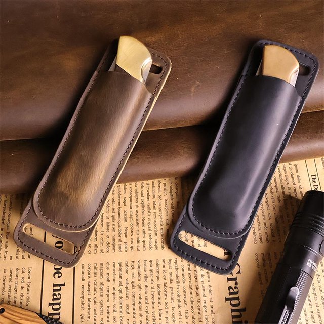 Gaine en cuir pour hommes, 1 pièce, pour ceinture, couverture de couteau, fourreau de poche et fourreau EDC pour couteau pliant pour les déplacements quotidiens, cadeaux pour hommes