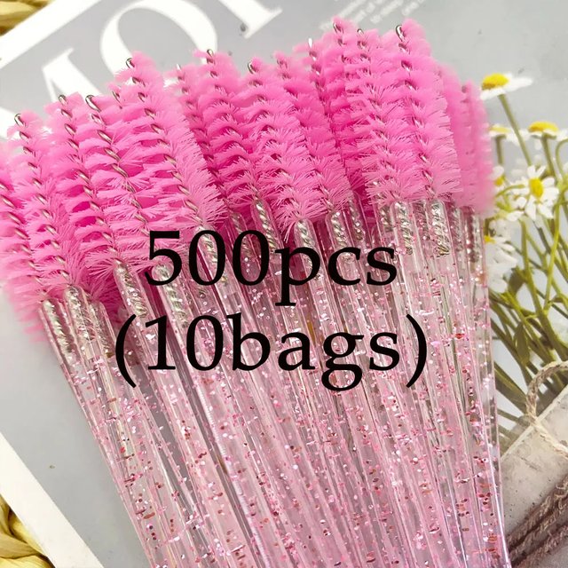 Brosse de maquillage pour cils en cristal, manche en diamant, baguettes de Mascara, outil