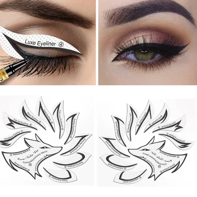 Pochoirs de maquillage pour les yeux des femmes, Eyeliner ailé, outils de mise en forme des sourcils, ombre à paupières, modèle de maquillage, outil, carte autocollante