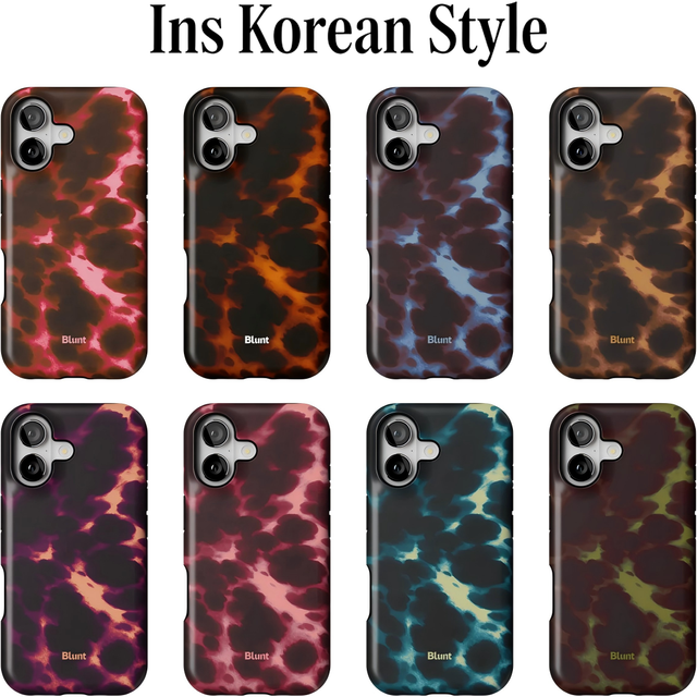Luxury Clmj Korean Tortoiseshell Blush Phone Case for iPhone 17 17e 16 15 14 13 12 11Air Pro Max Plus Double-layer Back Cover