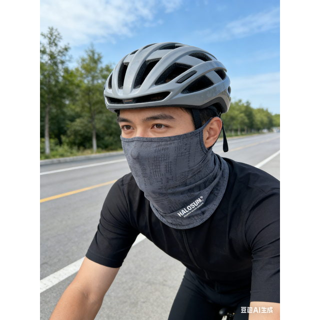 Thin Breathable Quick-dry Outdoor Face Mask Sun Protection Summer Ice Silk Scarf Letter Pullover Neck Warmer