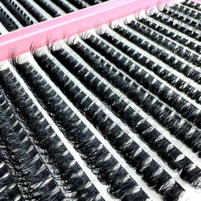 640pcs 60D/80D/100D 9-18mm Individual Lashes Eyelash Book Clusters Extensions False Eyelash DIY at Home Cluster Eyelash Makeup