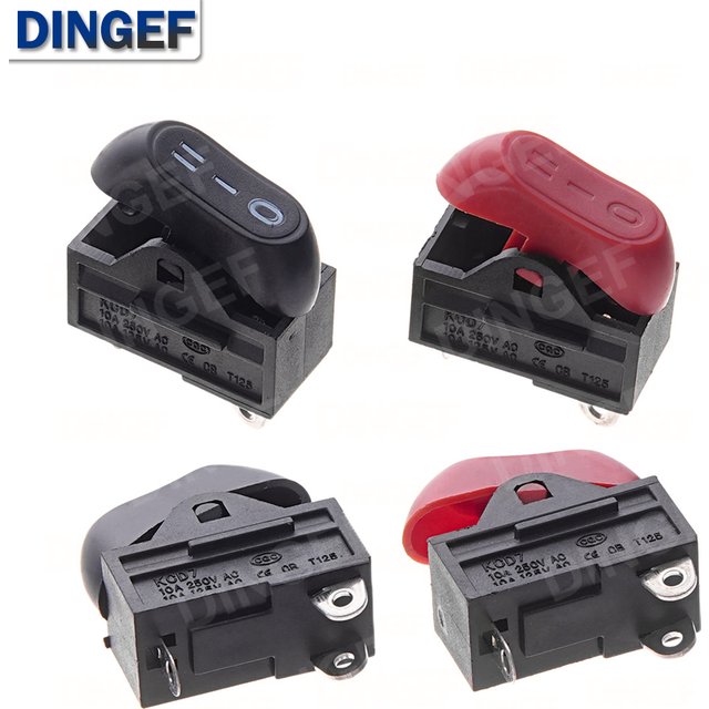 5PCS 10A 250VAC Hair Dryer Switch,Rocker Switch,3 Position ON OFF Boat Switch Red/Black