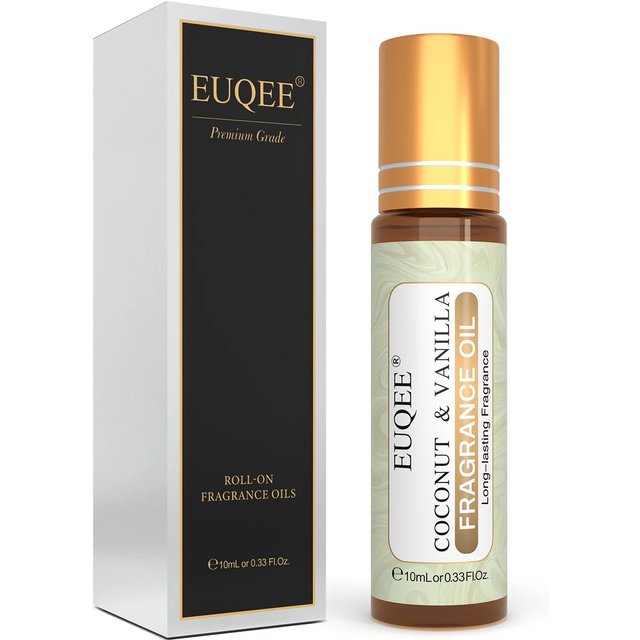 EUQEE 10ml Roll-on Perfume Oils Coconut & Vanilla White Musk Orange Blossom Parma Violet Long-Lasting Roll-On Perfume for women