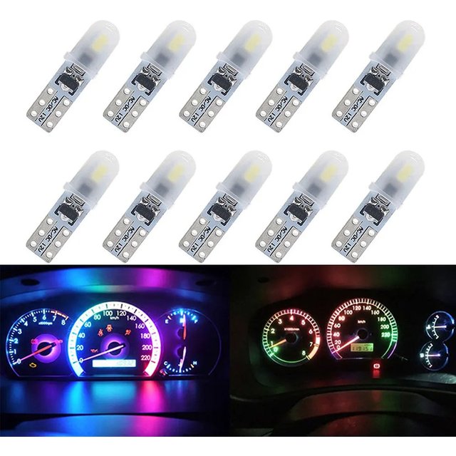 20/50/100pcs T5 W3W Auto Instrument Lights Dashboard LED Warning Light Makeup Lamp Speedometer Oil Gauge LED Indicator Light