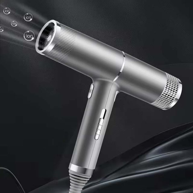 Low Noise Cold and Hot Negative Ion Hair Dryer Intelligent Temperature Adjustable Quick Drying Leafless Hair Dryer