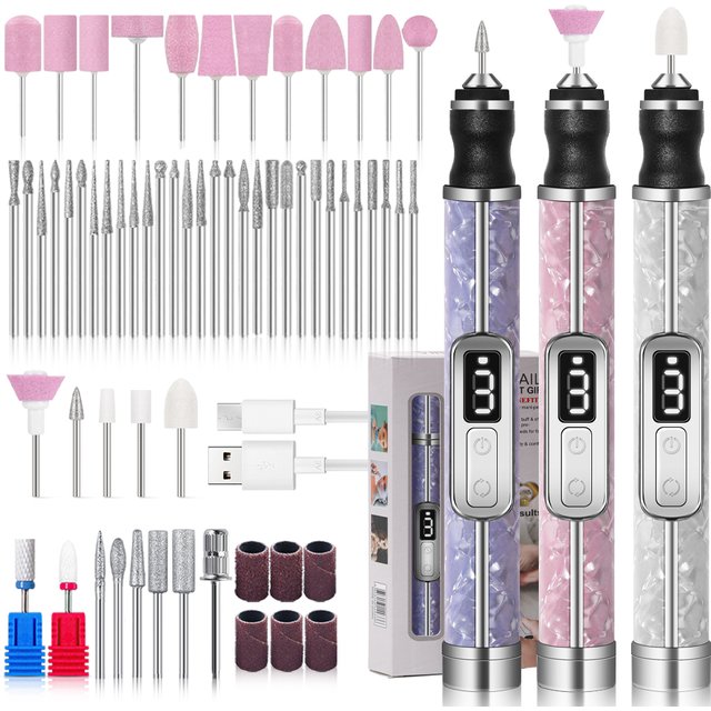 Electric Nail Drill Professional Nail Polishing Machine Multiple Gears Low Noise Nails Sander File Set For Manicure Salon Tools
