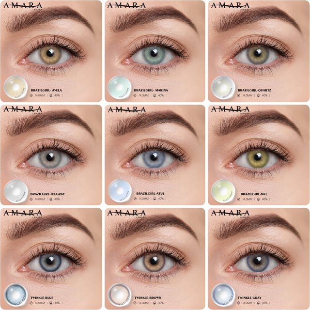 AMARA Natural Color Lens Eyes 2pcs Color Contact Lenses For Eye Blue Beauty Contact Lenses Eye Yearly Cosmetic Color Lens