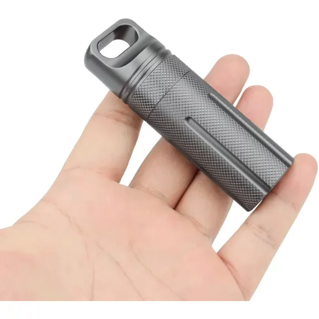 Bouteille de médicaments étanche en alliage d'aluminium gris, bouteille de scellage en disque U, bouteille de pilule d'extérieur EDC