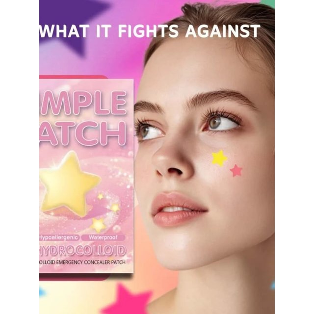 40pcs pieces of multi-color star acne patches, facial acne patches, concealer acne patches, and pimples patches, ultra-thin
