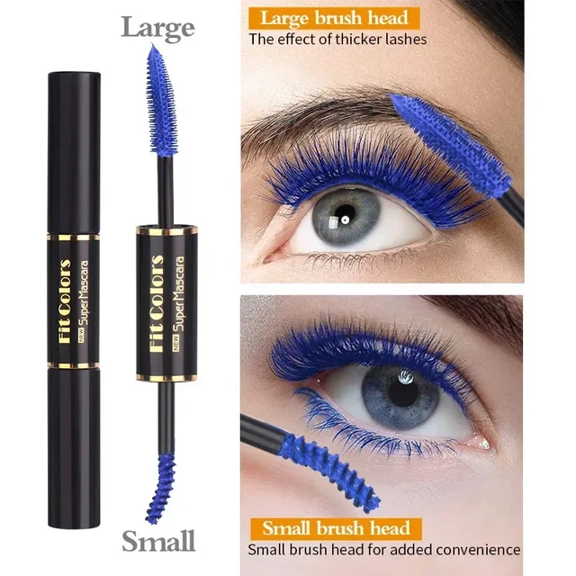 Mascara coloré imperméable à Double tête, Extension de cils, bouclage épais, séchage rapide, longue