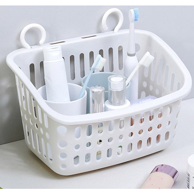 Plastic Hanging Storage Basket Bathroom Kitchen Shower Wall Organizer Rack for Toiletries Cosmetics Cleaning Supplies