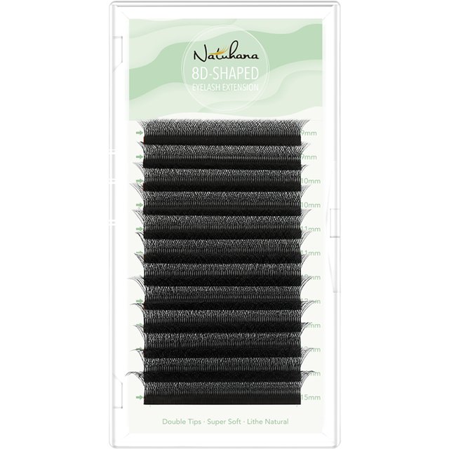 NATUHANA 7D/8D W-Shaped Volume Eyelash Extensions - Premade Fluffy Fans, Soft Natural False Lashes for Eye Makeup