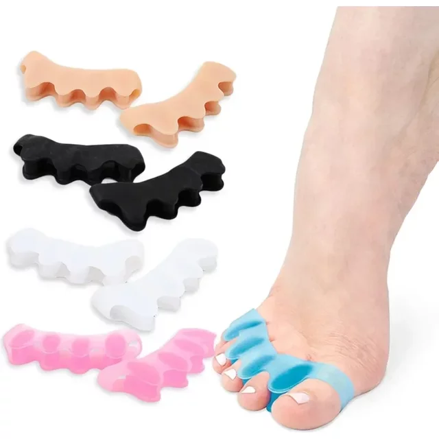 1 Pair Silicone Toe Separator Bunion Corrector Hammer Toe Corrector Soft Silicone Material for Toe Separation Foot Care Tool