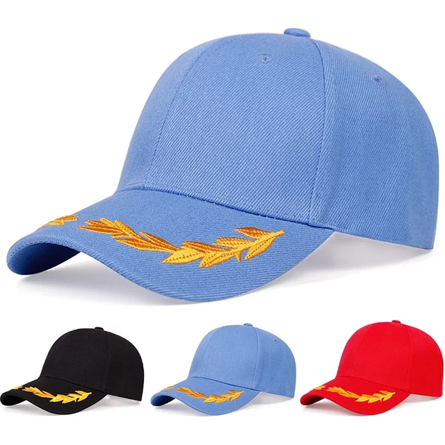 Unisex Wheat Ear Embroidery Baseball Caps Adjustable Casual Hats Spring and Autumn Outdoor Sunscreen Hat