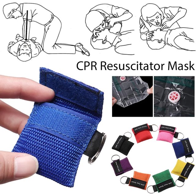 Porte-clés de premiers secours, bouclier facial d'urgence, masque CPR professionnel de sauvetage en