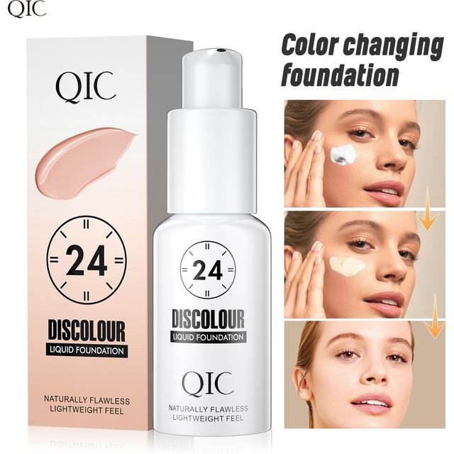 Temperature Change Full Coverage Long Wear Liquid Foundation Matte Natural Moisturizing Waterproof Sweat Resistant Face Makeup