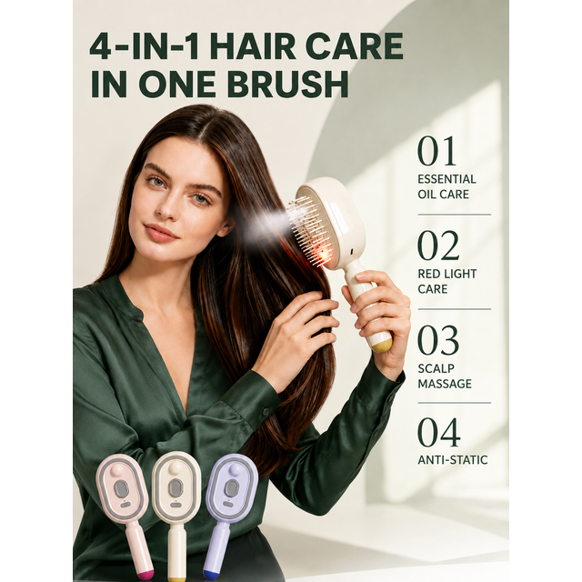 Electric Spray Air Cushions Massage Comb Electric Hair Brush Steam Hair Brush Electric Steam Brush For Hair 4 In 1 Spray Comb
