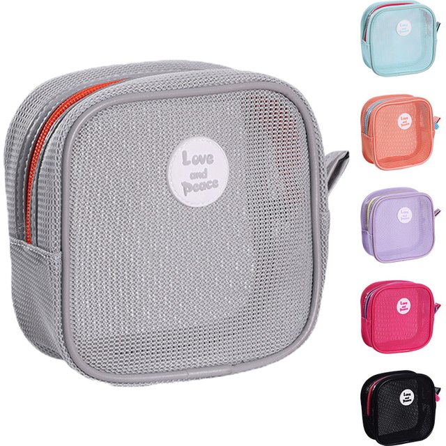 Large Square Capacity Key Bags Transparent Cosmetic Bag Mesh Storage Pouch Mini Zipper Coin Purse Mini Wash Bag Stationery Case