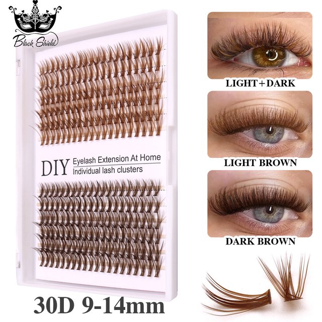 Brown Mix Colored Individual Lashes Colored Cluster False Lashes Supplies for Eyelash Extensions Makeup Products