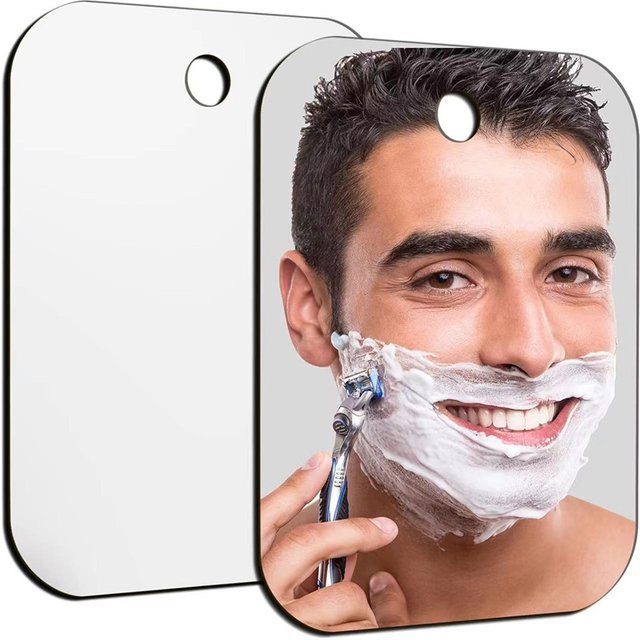 1pc Thickened shower shaving mirror, acrylic perforated wall-mounted mirror, unbreakable mirror, bath mirror, makeup mirror