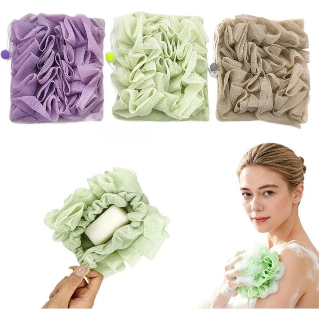 1PC Mesh Soap Bag Body Back Scrubber Reusable Exfoliating Soap Saver for Shower Travel Body Wash Rich Foam Bathroom Accessories