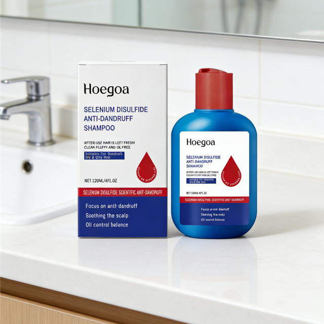 Hoegoa Selenium Disulfide Shampoo Anti Dandruff Oil Control Soothe Scalp Volumizing Gentle Strengthening Hair Care Shampoo 120ml