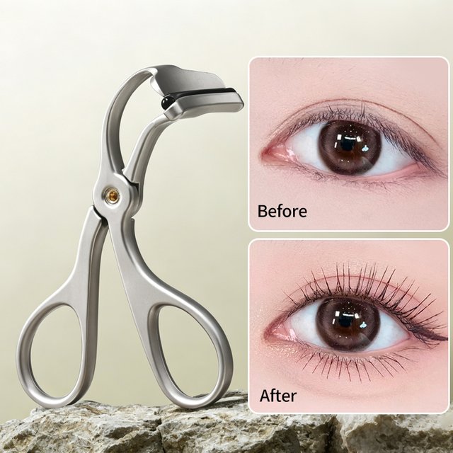 GECOMO Professional Eyelash Curler with Replacement Silicone Pads Wide Angle No Pinch Lash Lift Tool Long Lasting Curl Makeup