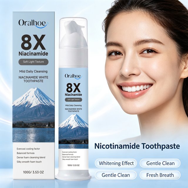 Niacinamide Toothpaste for Yellow Teeth Removal Surface Stain Brightening Teeth Freshens Breath Teeth Cleaning and Oral Care