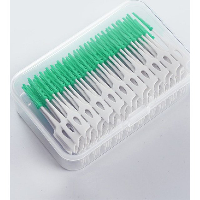 200 Pcs/Box Silicone Interdental Brushes Super Soft Dental Cleaning Brush Teeth Cleaner Dental Floss Toothpicks Oral Care Tools