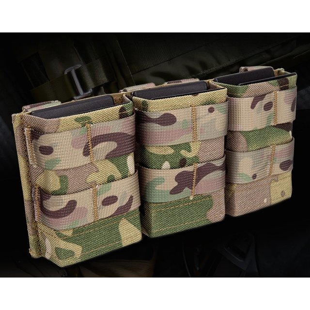 Pochette triple pour chargeurs 5.56 Molle à déblocage rapide, sacoche tactique pour gilet, étui pour chargeur M4, pochettes de ceinture pour outils EDC, pour la chasse et les armes de jeu