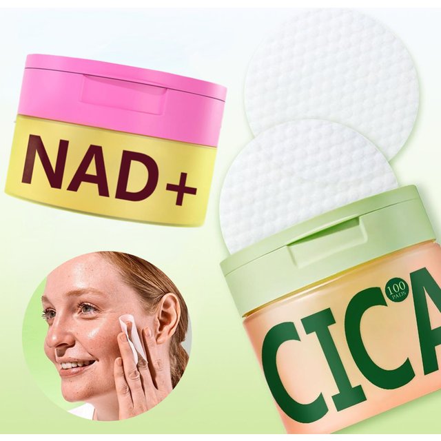 Original Skincare Set - NAD+ Cream + 100pcs Centella Asiatica Cotton Pads, Polishing, Cell Renewal, Even Skin Tone, Moisturizing