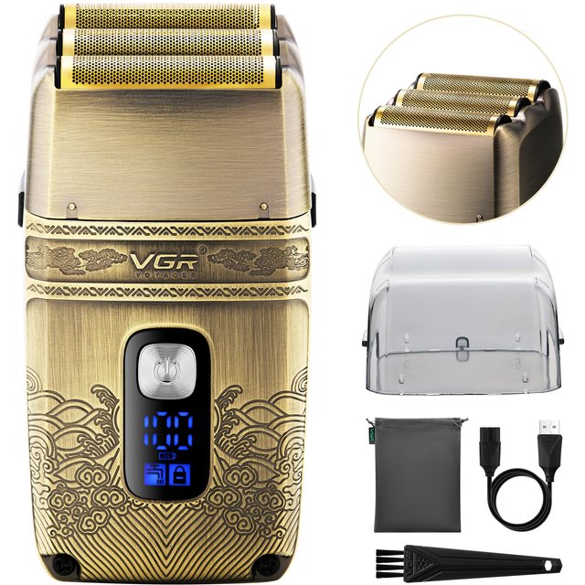 VGR V-335 Electric Razor for men - Skin Fade Foil Shaver - IPX6 Waterproof Washable - Cordless Rechargeable Shaving Machine For Bald Head, Beard, Face - Ideal For Barber Or Home Use
