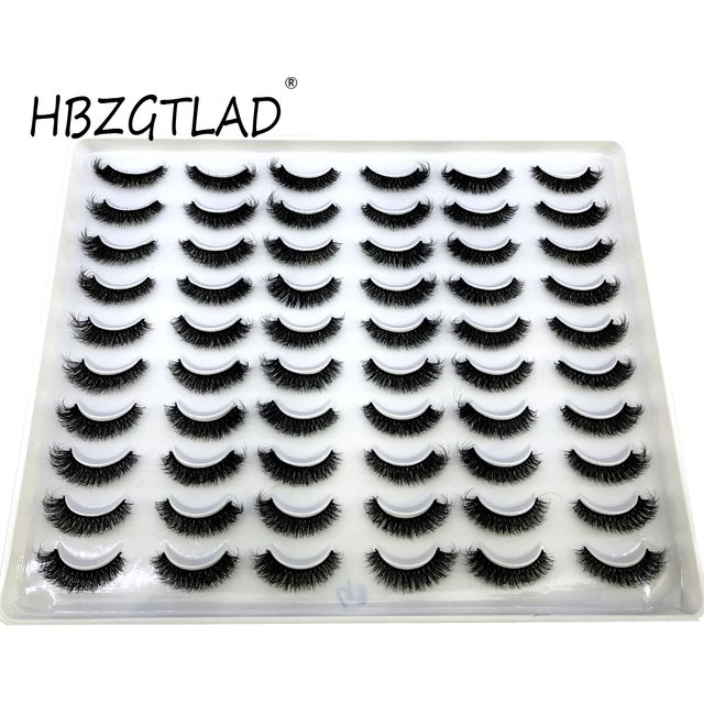 New 30Pairs Handmade 3D Mink Lashes Short Fake Eyelashes Cross Messy Natural Eye Lashes Stage Makeup Soft False Eyelashes Cilios