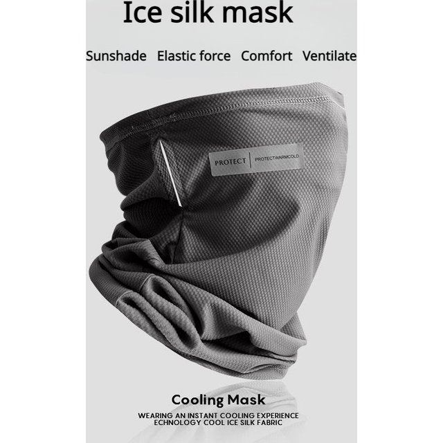 Masque de Protection solaire d'été en soie glacée, Protection UV du cou, couverture faciale avec
