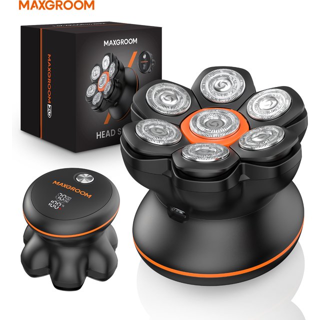 MAXGROOM 7D Head Shavers for Bald Men Wet/Dry Electric Shaver Hair Trimmer USB Rechargeable LED Display Waterproof Beard Trimmer