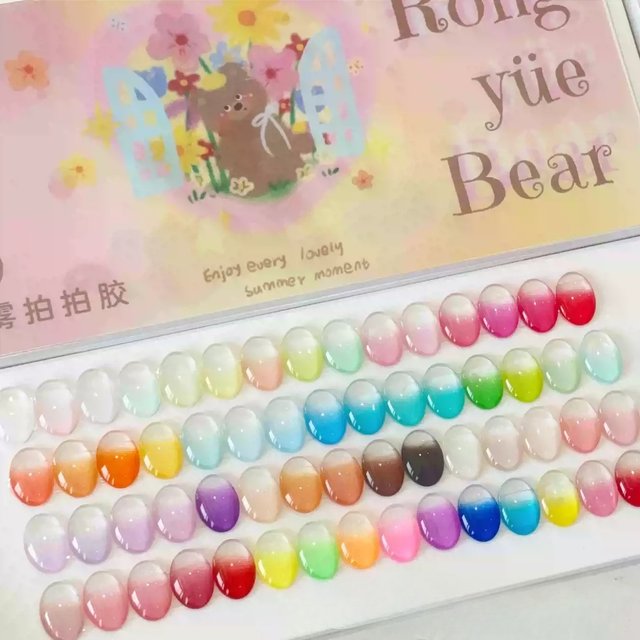 60Color Pat Patting Gel Nail Polish Transfer French Design Soak Off UV LED Gel Varnish Gradient Patting Gel Palette for Manicure