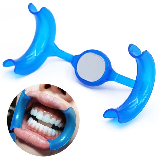 2 Pcs M Type Mouth Opener with Mirror Cheek Lip Retractor Expanders for Orthodontic Teeth Whitening Oral Care Dentist Tool